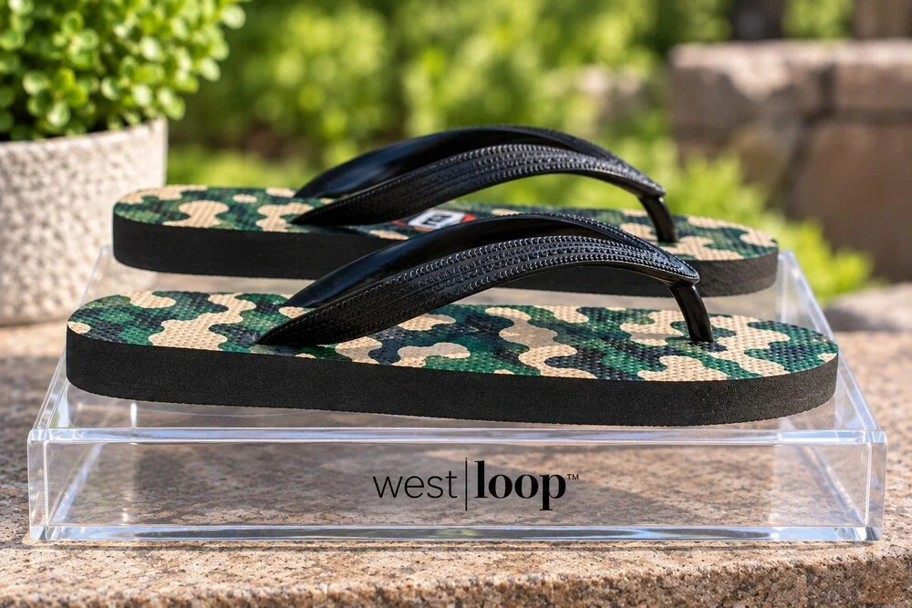 West Loop Boy's Foam Camo Flip Flops Sandals Shower Shoes Small (13/1)